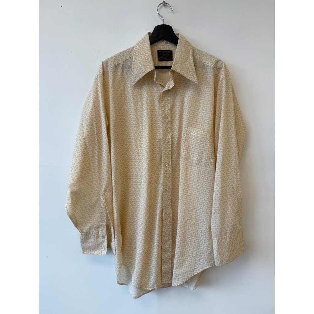 Vintage Sears The Comfort Shirt Large Patterned Button Up 70s Polyester Disco